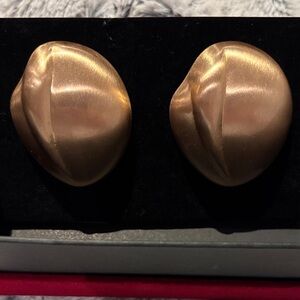 Gold Clip-On Statement Earrings